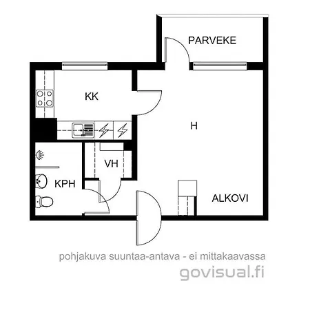 Kaeytaennoellinen Yksioe Rauhallisella Alueella!